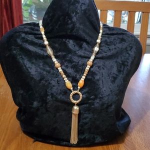 C1946 Beaded Tassel Necklace